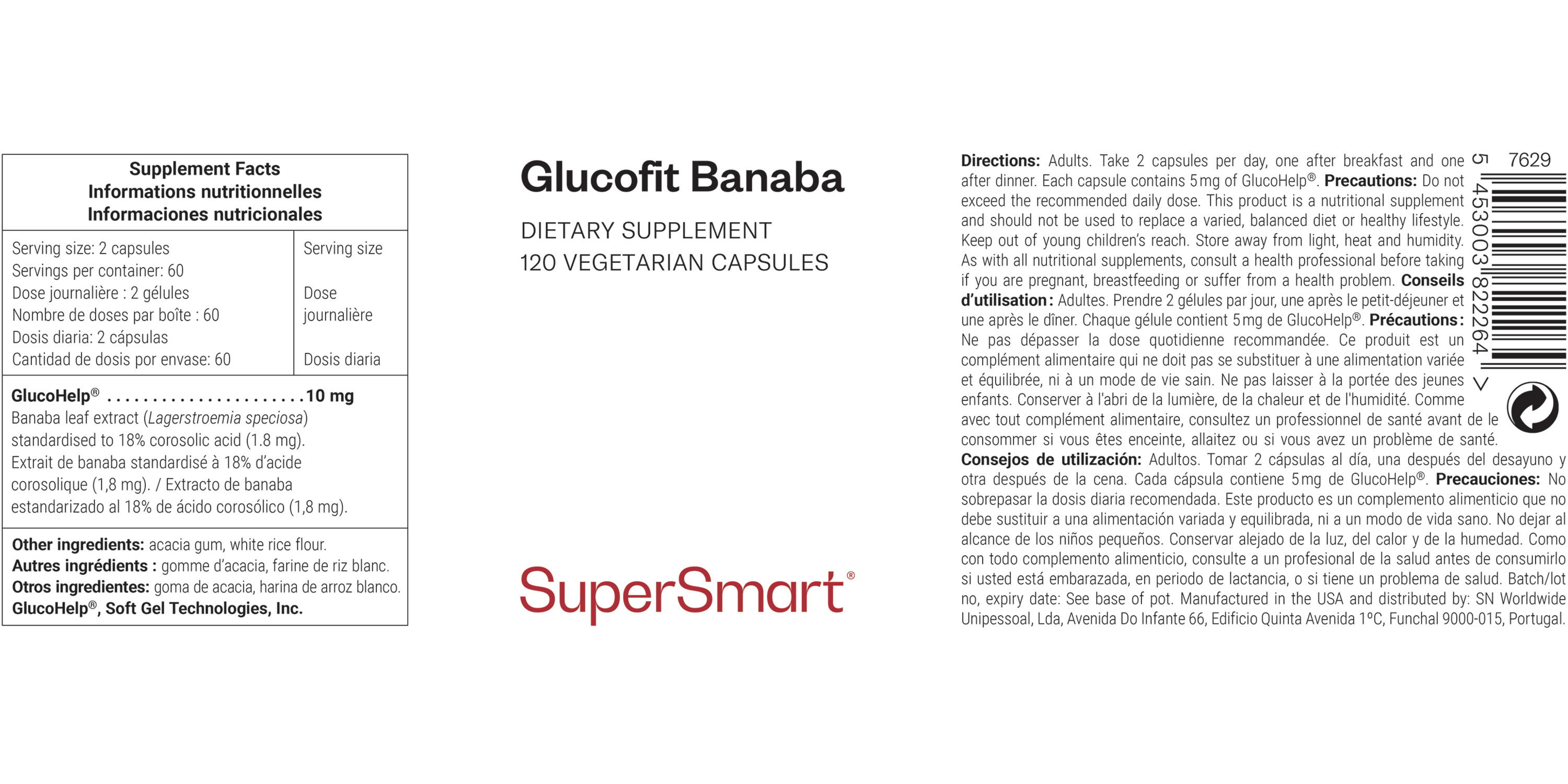 Glucofit Banaba dietary supplement, contributes for blood sugar control