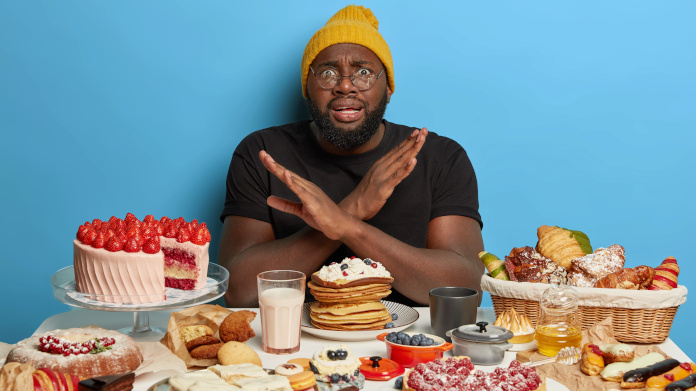 Man following a diet with no added sugar